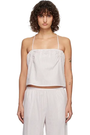 Deiji Studios White & Pink Tube Top