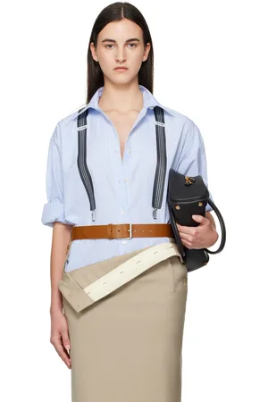 Moschino Blue Striped Suspenders Shirt