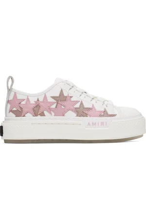AMIRI White & Pink Stars Court Low Sneakers