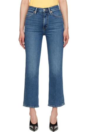 RE/DONE Blue 70s Crop Boot Jeans