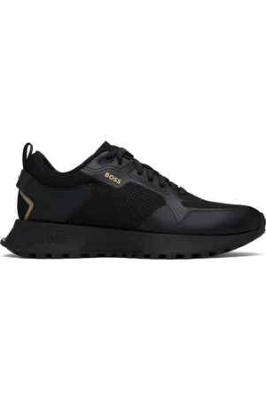 HUGO BOSS Black Mixed-Material Sneakers