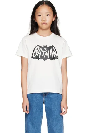 Moncler Kids Off-White Printed Batman Logo T-Shirt