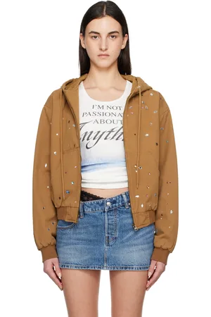Praying Tan Bejewled Canvas Work Jacket