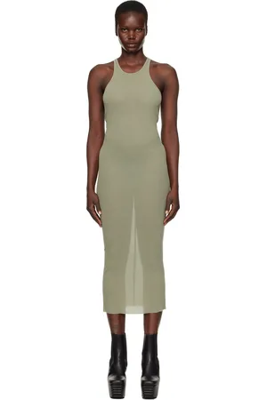Rick Owens Green Hollywood Tank Midi Dress