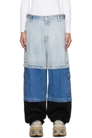 Vetements Blue & Black Runway Deconstructed Cargo Pants