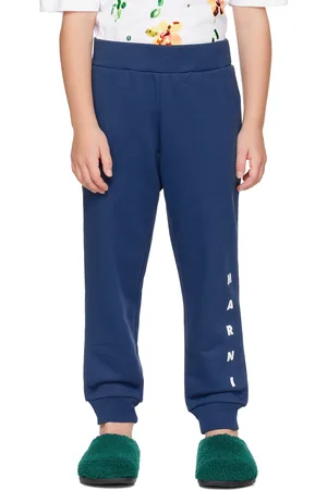 Marni Kids Blue Printed Logo Sweatpants