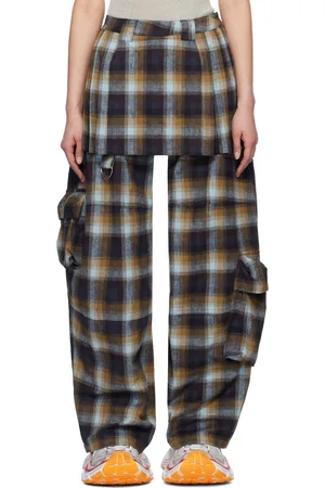 Collina Strada Navy & Brown Lawn Skirt Cargo Pants