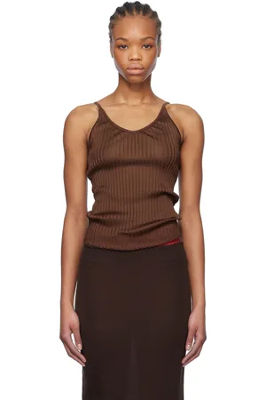 MARYAM NASSIR ZADEH Brown Blanca Tank Top