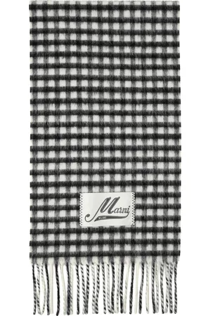 Marni Black & Blue Double Check Scarf