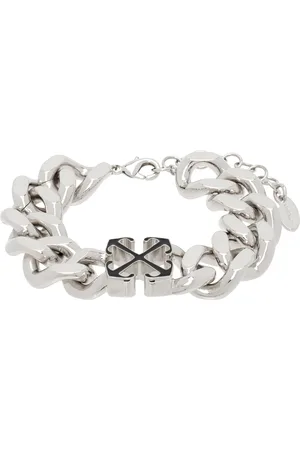 OFF-WHITE Silver Enamel Arrow Chain Bracelet