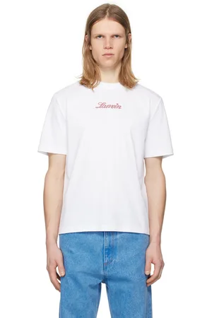 Lanvin White Bouclette Script Logo T-Shirt