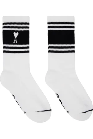 Ami White & Black Ami de Cœur Striped Socks