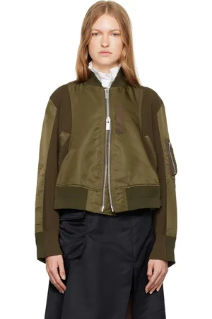 SACAI Green Paneled Bomber Jacket