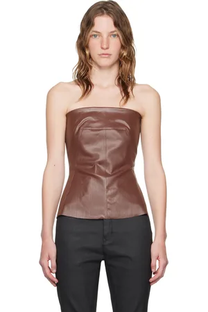 Rick Owens Brown Porterville Bustier Denim Camisole