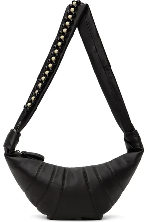 LEMAIRE Brown Pearls Medium Croissant Bag