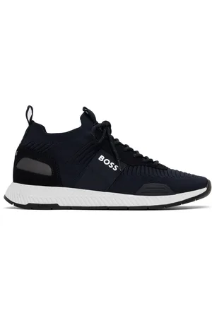 HUGO BOSS Navy Knitted Sneakers