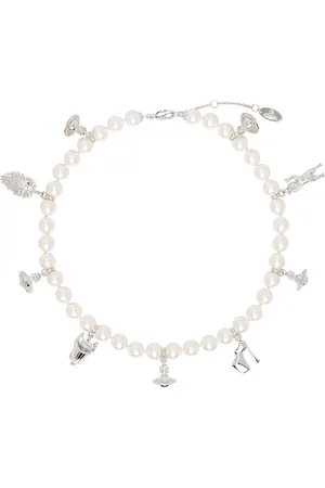 Vivienne Westwood White & Silver Anglo Pearl Necklace