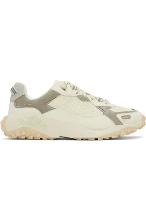 HUGO BOSS Off-White Mixed-Material Sneakers