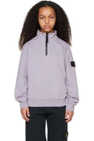 Stone Island Kids Purple 61020 Organic Cotton Fleece Sweater