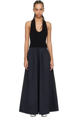 St Agni Plunge Neck Midi Dress