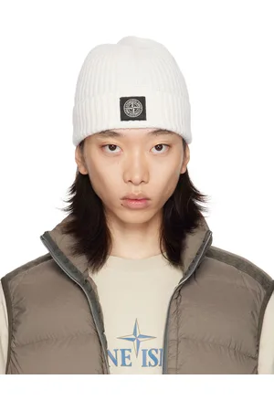 Stone Island Off-White Knitted Badge Beanie