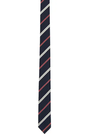 Thom Browne Navy Classic Silk Cotton Tie
