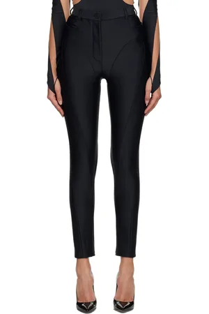 MUGLER Black Paneled Leggings