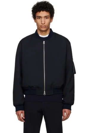 Jil Sander Navy Padded Bomber Jacket