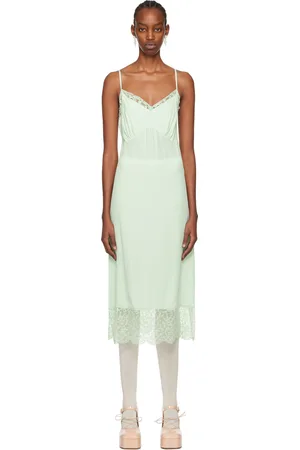 Simone Rocha Green Slip Midi Dress