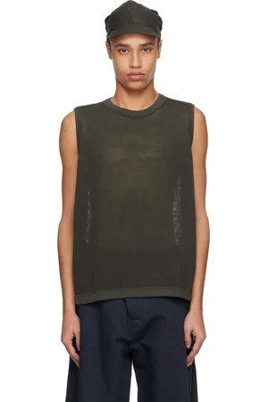 JAN JAN VAN ESSCHE Gray O-Project Mesh Jersey Tank Top