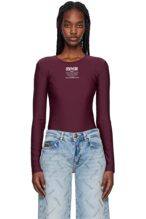 VERSACE Purple Warranty Logo Bodysuit