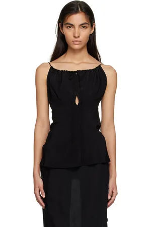 Totême Black Gathered Tank Top