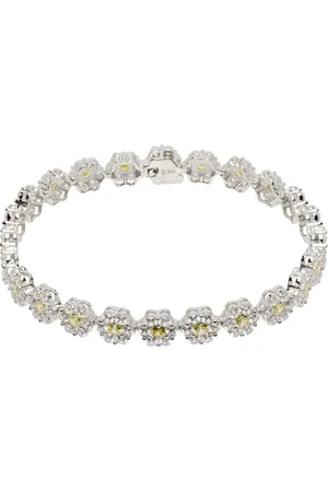 Hatton Labs Silver & Yellow Daisy Tennis Bracelet