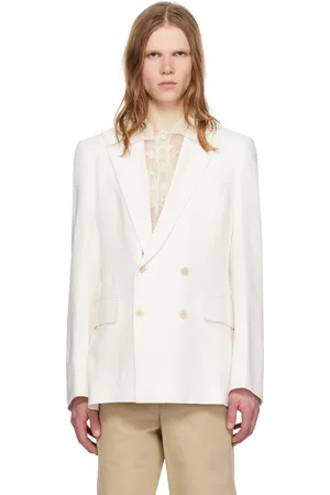 BODE White Double-Breasted Blazer