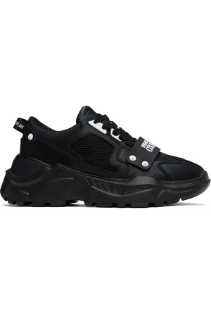 VERSACE Black Speedtrack Logo Sneakers