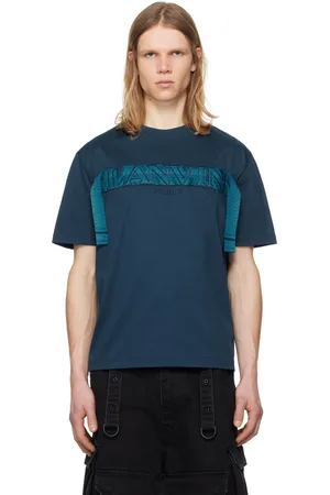Lanvin Navy Curb Lace T-Shirt