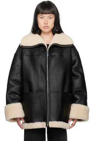 Totême Black Signature Shearling Jacket