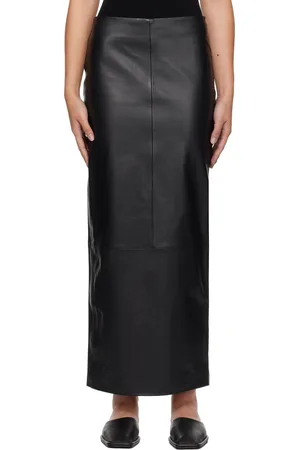 St Agni Column Leather Maxi Skirt