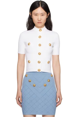 Balmain White Buttoned Cardigan