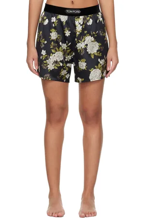 Tom Ford Black Hendrix Floral Stretch Silk Satin Pyjama Shorts