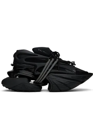 Balmain Black Leather Unicorn Low-Top Sneakers