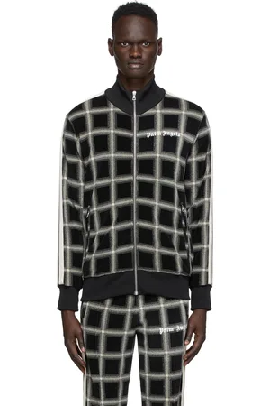 Palm Angels Black & Beige Houndstooth Track Jacket