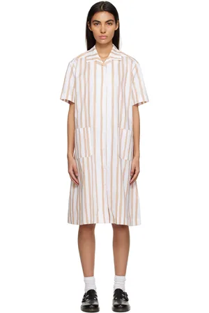 A.P.C. Brown & White Rosita Midi Dress