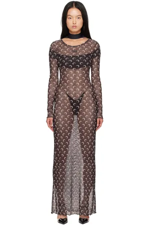 Marine Serre Brown All Over Moon Maxi Dress
