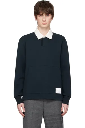 Thom Browne Navy Placket Polo
