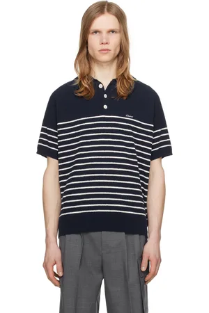 DUNST Navy Striped Polo