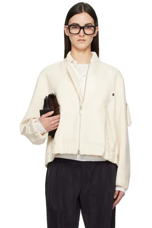 SACAI Off-White Suiting Bonding Bomber Jacket