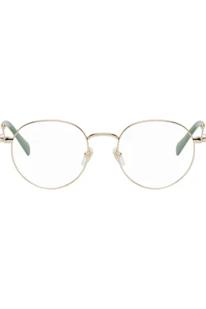 Gucci Gold Mini Running Round Metal Glasses