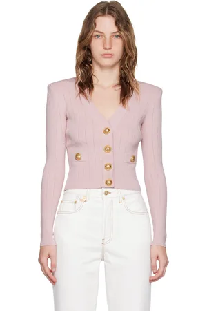 Balmain Pink Cropped Cardigan