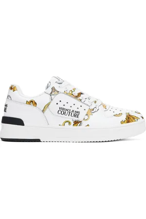 VERSACE White & Gold Starlight Sneakers